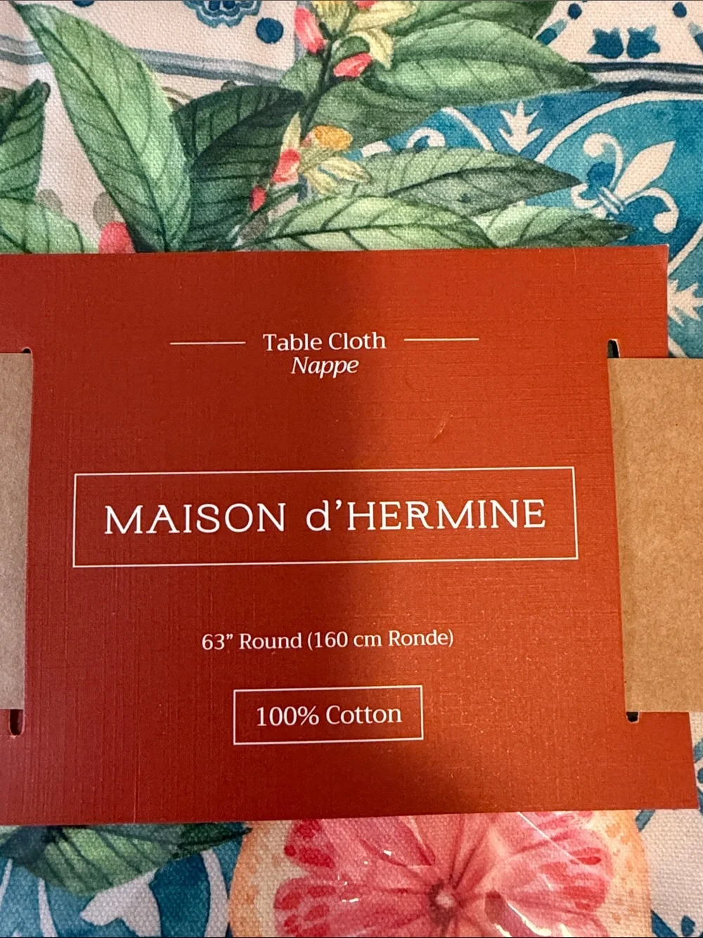Maison d' Hermine Table Cloth Round Table Reusable 100% Cotton 63